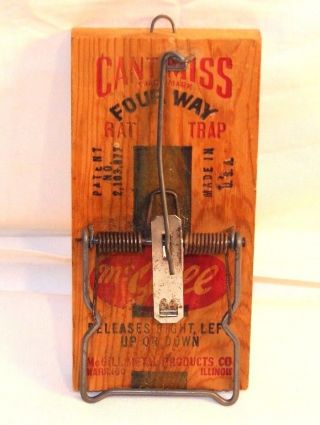 Vintage Mcgill Wood Cant Miss 4 Way Rat Trap Metal Products Co Marengo Il Rodent photo