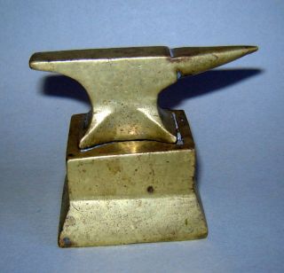 Antique Old Vintage Mini Brass Bronze Jewelers Silversmith Anvil Bench Tool photo