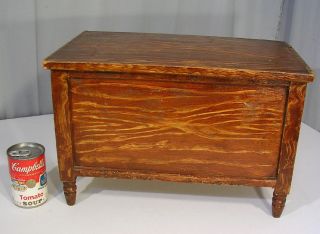 19c Folk Art Salesman Sample Blanket Chest W/till Ex Grain Paint Child Size Aafa photo