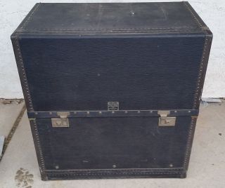 Vintage Auto Motor Luggage Simons Travel Trunk Central Trunk Factory 30x32x18 