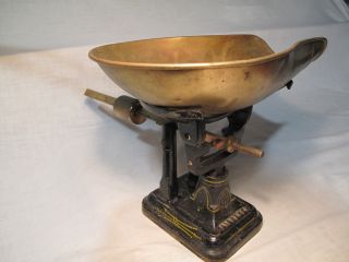 Antique 1800 ' S Stenciled Fairbanks Beam Balance Scale Scoop Cast Iron Japanned photo