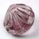 Antique Glass Charmstring Button Amethyst Realistic Sea Shell - 1/2 