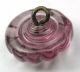 Antique Glass Charmstring Button Amethyst Realistic Sea Shell - 1/2 