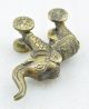 1900s Indian Antique Hand Crafted Engraved Brass Elephant On Wheels Figurine India photo 4