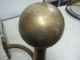 Antique Brass Cannonball Andirons Fire Dogs,  Pair,  18 