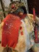 Primitive Snowman Doll Old Wool,  Old Spindle,  Old Photo,  Folk Art Snowman Doll Primitives photo 2
