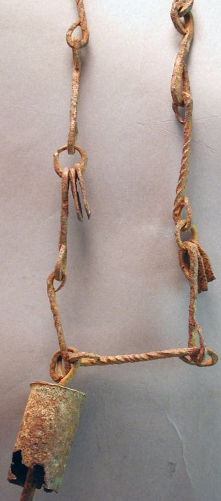 Museum Specimen Jewelry Necklace Rusted Oxidized Bell Iron Dogon Ethnix photo