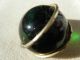 1880 ' S Green Glass And Brass Ball Waistcoat Button Buttons photo 1