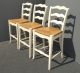 Three Ethan Allen Vintage French Country Rye Seats Barstools Bar Stools Post-1950 photo 1