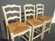 Three Ethan Allen Vintage French Country Rye Seats Barstools Bar Stools Post-1950 photo 3