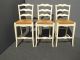 Three Ethan Allen Vintage French Country Rye Seats Barstools Bar Stools Post-1950 photo 8