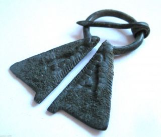 Circa.  800 A.  D Viking Period Decorative Bronze Omega Type Ring Brooch photo