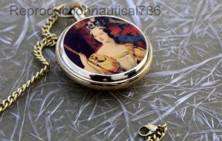 Solid Brass Retro Watch Vintage Victoria London Watch With Chain Xmas photo