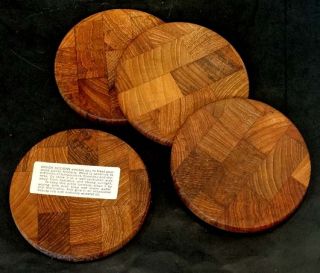 Dansk Ihq Quistgaard Vintage Danish Modern Mid Century Staved Teak Wood Coasters photo