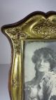 Fabulous Art Nouveau Antique Gilt Brass & Oak Photograph Frame Art Nouveau photo 10