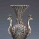 Tibetan Silver Hand - Carved Peacock Vase W Qianlong Mark G799 Vases photo 1