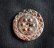 3 Large Antique Carved Pearl Shell Buttons W/ Cut Steels - Smoky Color Geometric Buttons photo 3