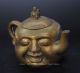 China Tibet Buddhism Brass 4 Face Sentiment Maitreya Buddha Head Teapot Statue Q Other Chinese Antiques photo 1