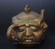 China Tibet Buddhism Brass 4 Face Sentiment Maitreya Buddha Head Teapot Statue Q Other Chinese Antiques photo 2
