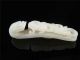 Antique Old Chinese Nephrite White Jade Belt Hook Buckle Dragon & Son Qing Dy. Other Antique Chinese Statues photo 2