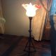 Arts And Crafts Copperised Adjustable Lamp With Cranberry Shade Arts & Crafts Movement photo 8