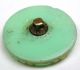Antique Victorian Glass Button Green Butterfly Pictorial - 7/8 