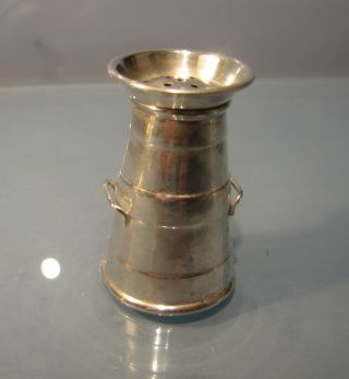 Edwardian 1901 Solid Silver Novelty Miniature Pepper Pot In Form Of Milk Churn photo