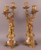 Antique Pair 19thc Gilt - Bronze Figural Tree - Light Candle Holders C1835 Children Metalware photo 1