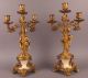 Antique Pair 19thc Gilt - Bronze Figural Tree - Light Candle Holders C1835 Children Metalware photo 2