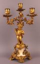 Antique Pair 19thc Gilt - Bronze Figural Tree - Light Candle Holders C1835 Children Metalware photo 4