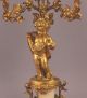 Antique Pair 19thc Gilt - Bronze Figural Tree - Light Candle Holders C1835 Children Metalware photo 5