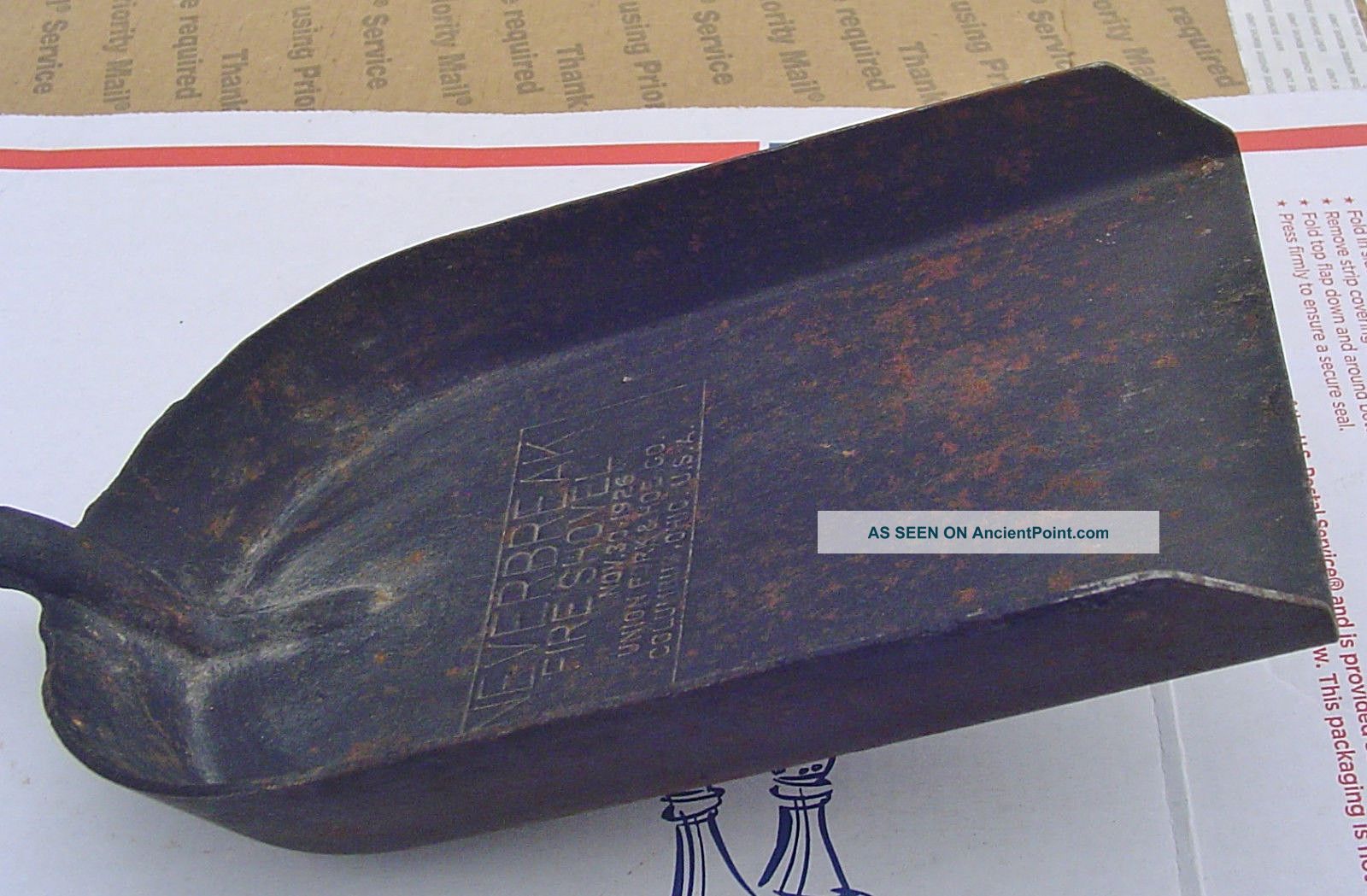Antique Vintage Signed Neverbreak Fire Shovel Nov.  30 1926 Union Fork & Hoe Ohio Hearth Ware photo