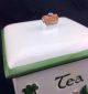 Vintage Irish Shamrock Porcelain Tea Bag Caddy & 2 Tea Bag Holders Hand Painted Other Antique Home & Hearth photo 2