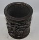950g Ancient Chinese Old Wood Handwork Carvd Brush Pot Height 15cm Brush Pots photo 9