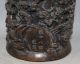950g Ancient Chinese Old Wood Handwork Carvd Brush Pot Height 15cm Brush Pots photo 1