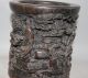 950g Ancient Chinese Old Wood Handwork Carvd Brush Pot Height 15cm Brush Pots photo 2