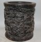 950g Ancient Chinese Old Wood Handwork Carvd Brush Pot Height 15cm Brush Pots photo 3