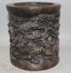 950g Ancient Chinese Old Wood Handwork Carvd Brush Pot Height 15cm Brush Pots photo 7