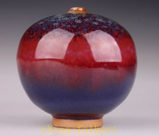Vintage Red Jun Porcelain Sculpture Art Vase Old Collectable Handwork Decoration photo