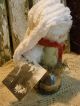 Primitive Snowman Sitter Doll,  Old Chenille,  Old Photo,  Folk Art Snowman Doll Primitives photo 2