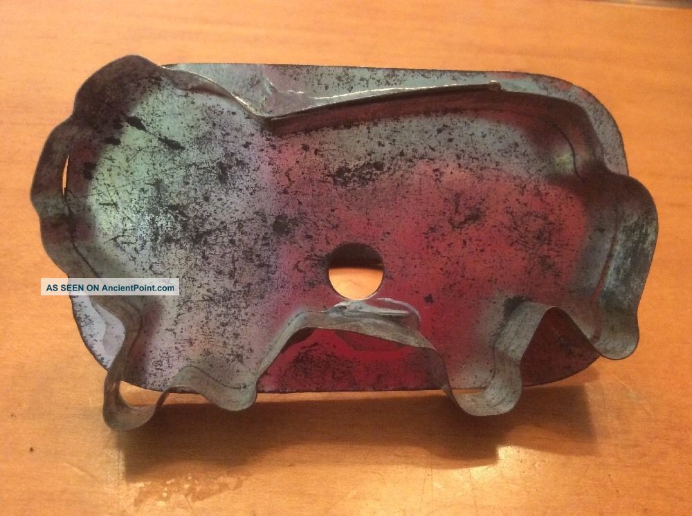 Antique Tin Cookie Cutter Primitive Lion Design Handled - Soldered (c9) Primitives photo