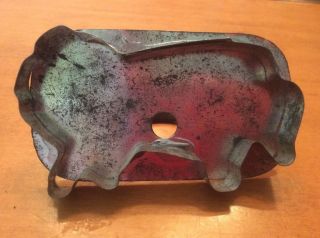 Antique Tin Cookie Cutter Primitive Lion Design Handled - Soldered (c9) photo