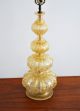 Mid Century Barovier & Toso Murano Cordonato D ' Oro Gold Fleck Tall Table Lamp Mid-Century Modernism photo 2