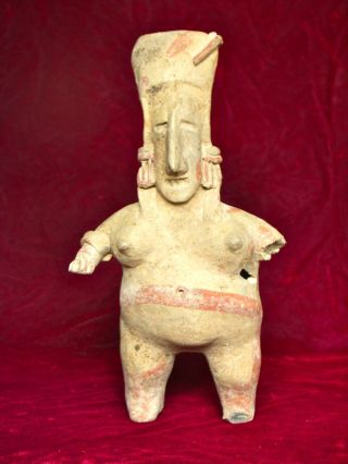 Jalisco Bichrome Terracotta Standing Pre - Columbian Figure Ex Old Estate Collec photo