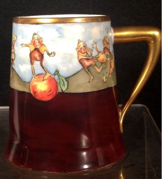 C1900 Palmer Cox Brownies Hand - Painted Limoges Mug/tankard photo