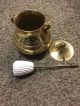 Vintage Antique Brass Fire Starter Smudge Pot With Soapstone Wand Hearth Ware photo 5