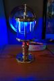 Restored Antique Vintage Ocean Blue Ruby Red Light Up Glass Brass Glowing Oiler Lamps & Lighting photo 6