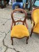 3 Piece Gold Velvet Victorian Settee & 2 Side Chairs 1800-1899 photo 2