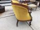 3 Piece Gold Velvet Victorian Settee & 2 Side Chairs 1800-1899 photo 6