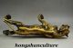 Old Decorated Handwork Copper Carving A Fierce Le0pard Roaring Elegant Statue Other Antique Chinese Statues photo 4